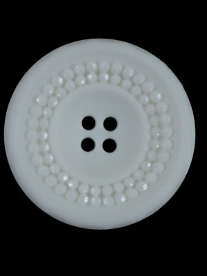 White Strands of Pearls Beveled Textured 4-Hole Button – 44L/28mm White Strands of Pearls Beveled Textured 4-Hole Button – 44L/28mm