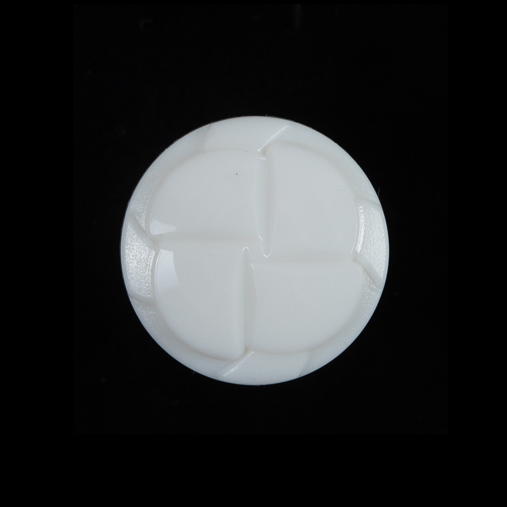 White Beveled Pinwheel Petals Shank-Back Button – 36L/23mm White Beveled Pinwheel Petals Shank-Back Button – 36L/23mm