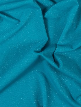 Surf Blue and Metallic Silver Striped Stretch Nylon Jersey Surf Blue and Metallic Silver Striped Stretch Nylon Jersey