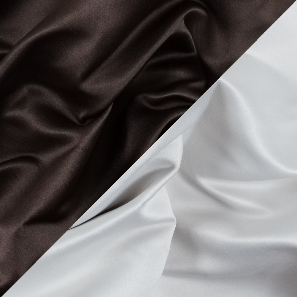 Brown and White Two-Tone Double Duchesse Satin Brown and White Two-Tone Double Duchesse Satin
