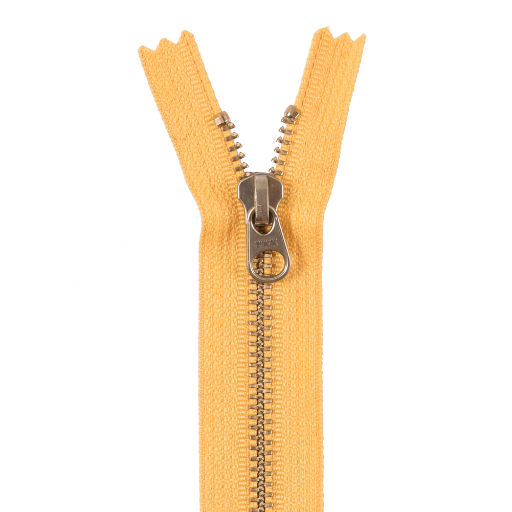 Metal Zipper with Gold Pull and Teeth 4.5″ – Yellow Metal Zipper with Gold Pull and Teeth 4.5″ – Yellow