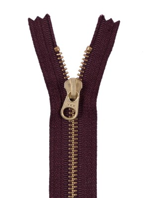 Metal Zipper with Gold Pull and Teeth 4.5″ – Reddish Brown Metal Zipper with Gold Pull and Teeth 4.5″ – Reddish Brown