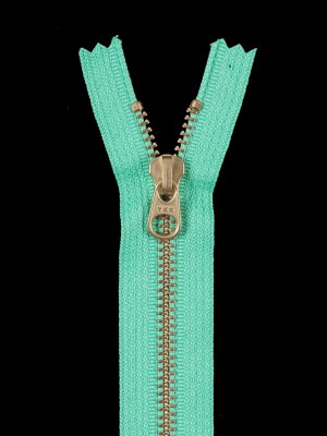 Metal Zipper with Gold Pull and Teeth 4.5″ – Bright Green Metal Zipper with Gold Pull and Teeth 4.5″ – Bright Green