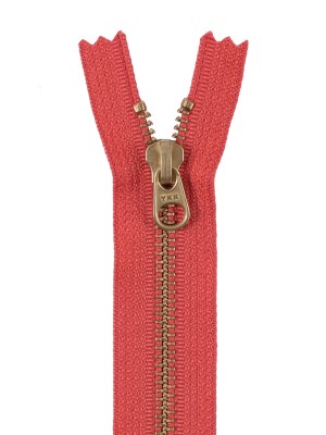 Metal Zipper with Gold Pull and Teeth 4.5″ – Orange Metal Zipper with Gold Pull and Teeth 4.5″ – Orange
