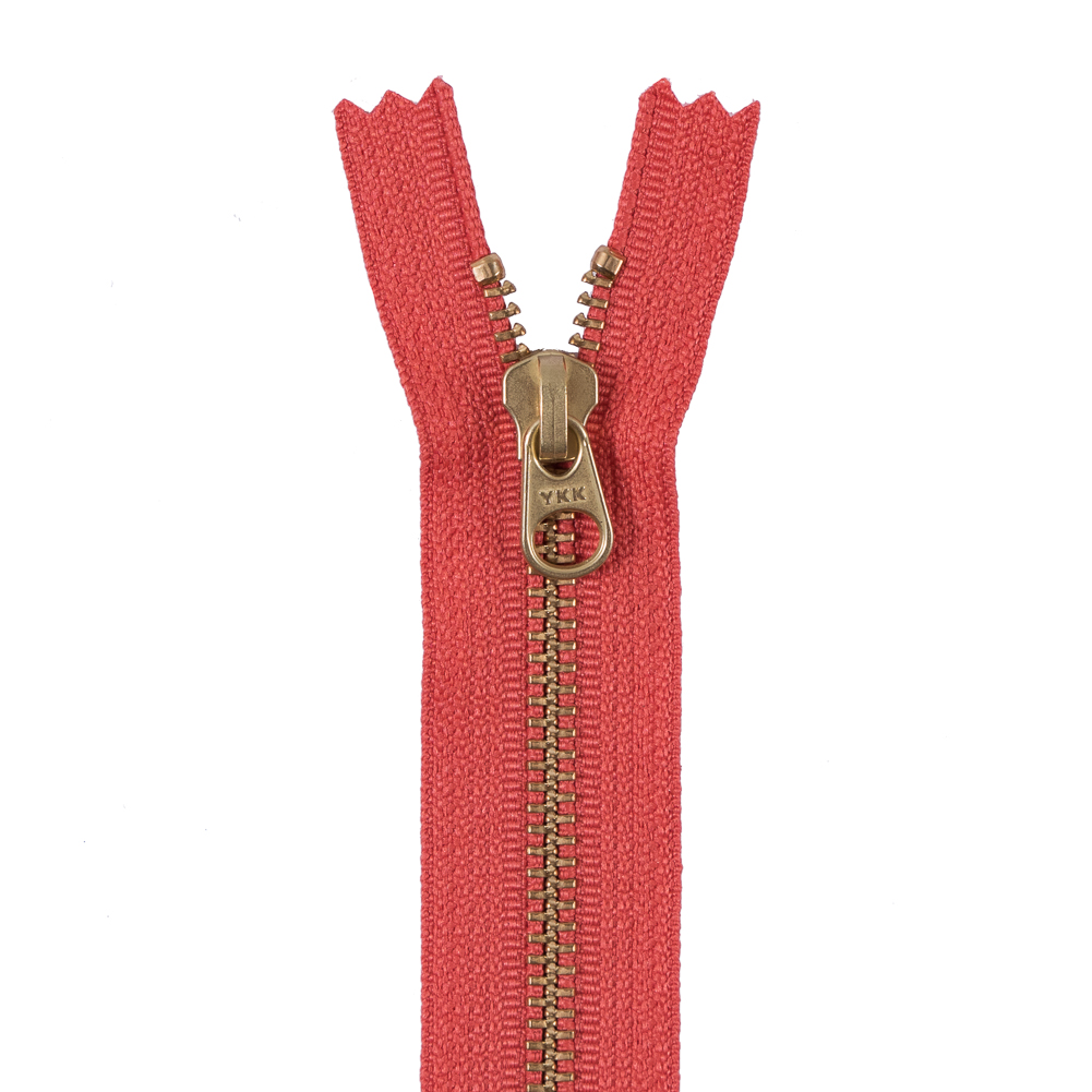 Metal Zipper with Gold Pull and Teeth 4.5″ – Orange Metal Zipper with Gold Pull and Teeth 4.5″ – Orange
