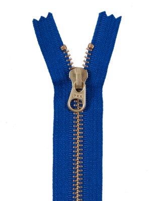 Metal Zipper with Gold Pull and Teeth 4.5″ – Royal Blue Metal Zipper with Gold Pull and Teeth 4.5″ – Royal Blue