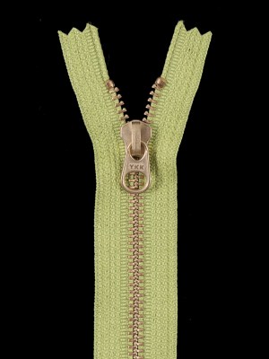 Metal Zipper with Gold Pull and Teeth 4.5″ – Lime Metal Zipper with Gold Pull and Teeth 4.5″ – Lime