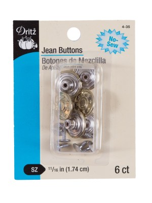 Dritz Gold Jean Buttons – 6 ct Dritz Gold Jean Buttons – 6 ct