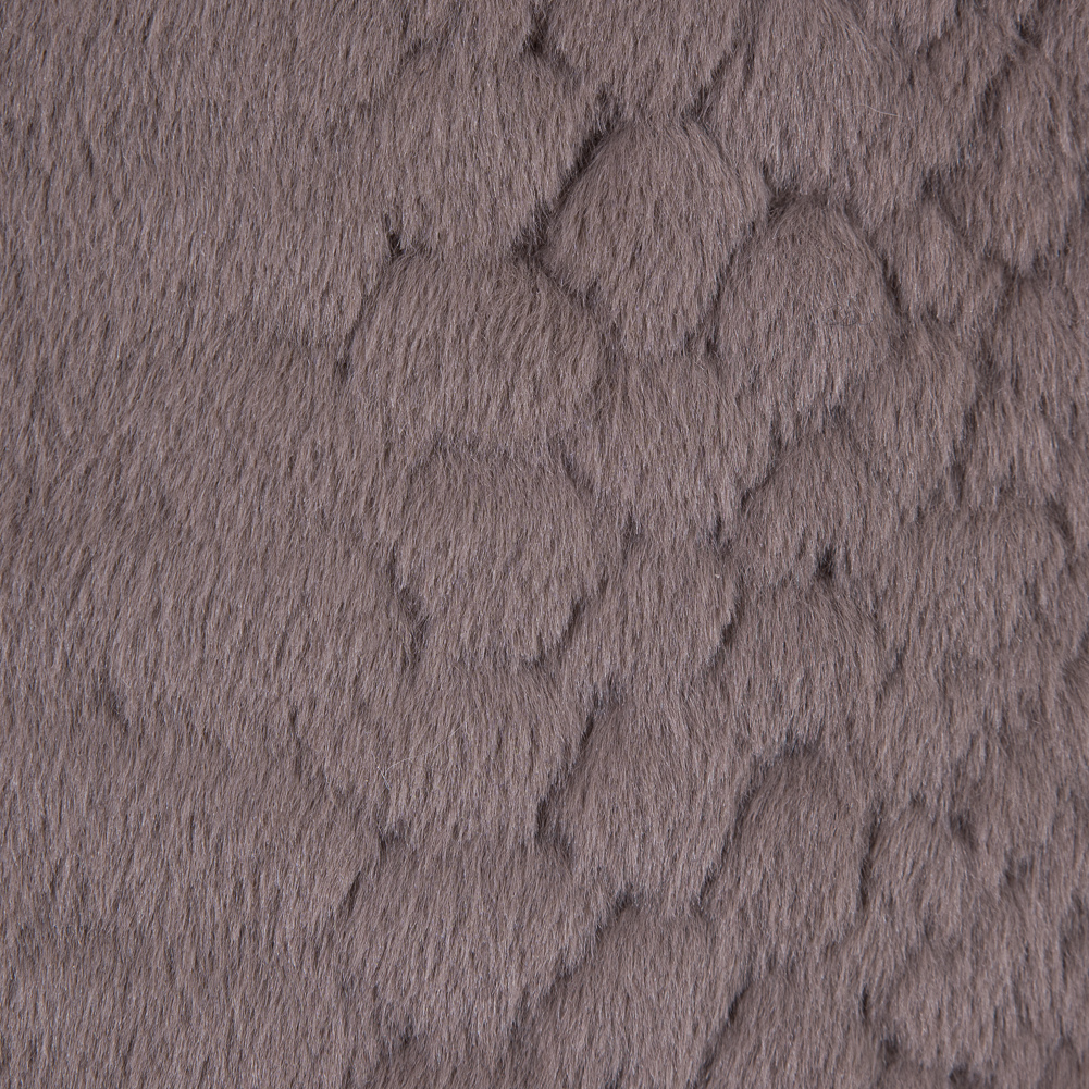 Taupe Silky Embossed Stretch Faux Fur