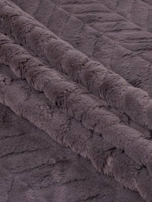 Herringbone Grooved Faux Fur – Charcoal Herringbone Grooved Faux Fur – Charcoal