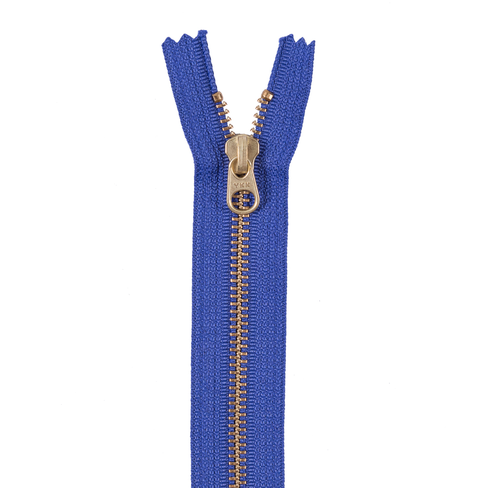 Metal Zipper with Gold Pull and Teeth 8″ – Iris Metal Zipper with Gold Pull and Teeth 8″ – Iris