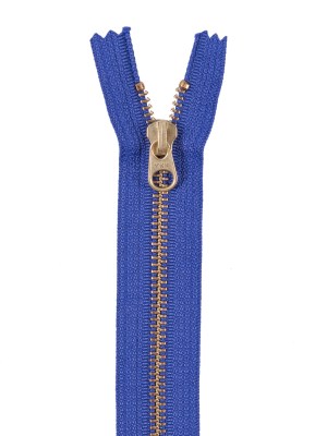 Metal Zipper with Gold Pull and Teeth 8″ – Iris Metal Zipper with Gold Pull and Teeth 8″ – Iris