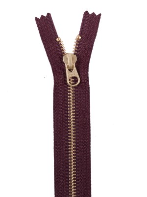 Metal Zipper with Gold Pull and Teeth 8″ – Bole Brown Metal Zipper with Gold Pull and Teeth 8″ – Bole Brown