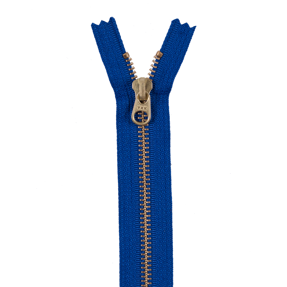 Metal Zipper with Gold Pull and Teeth 8″ – Royal Blue Metal Zipper with Gold Pull and Teeth 8″ – Royal Blue