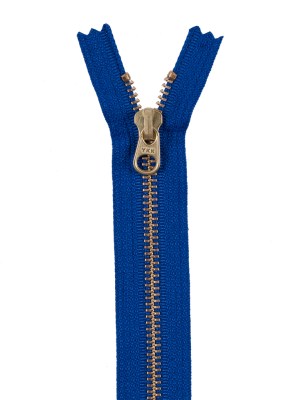 Metal Zipper with Gold Pull and Teeth 8″ – Royal Blue Metal Zipper with Gold Pull and Teeth 8″ – Royal Blue