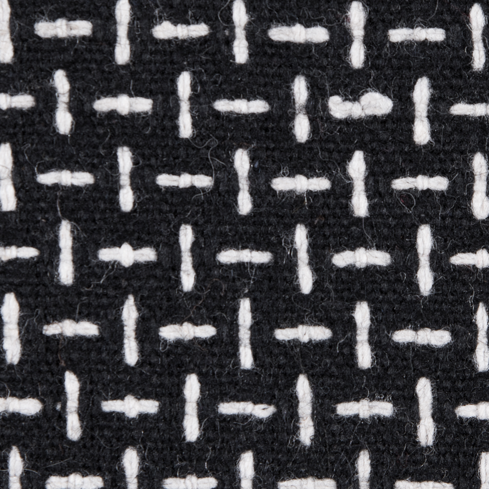 Italian Black and White Woven Wool Blend