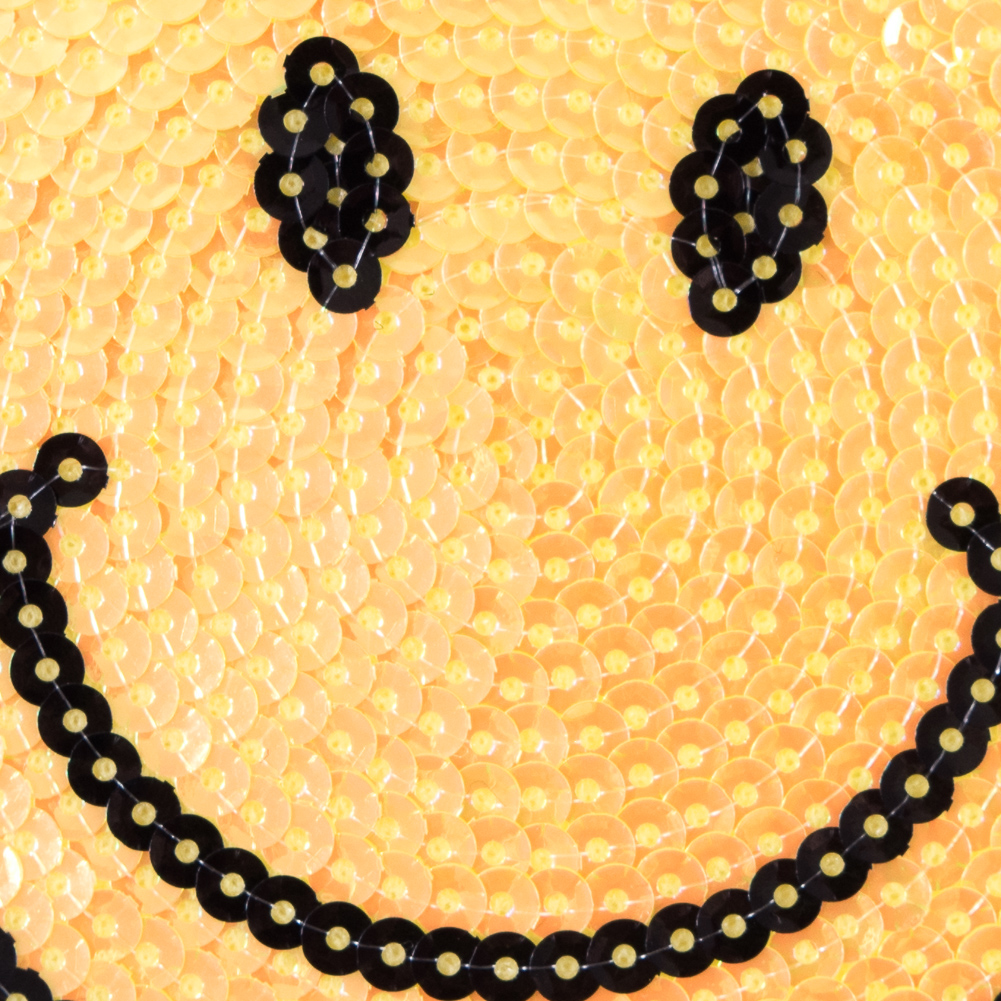 Sequin Smiley Face Patch - 2.75"