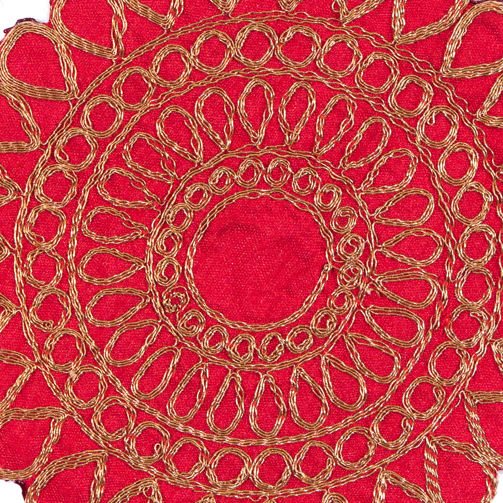 Red Patch with Gold Lurex - 4.25"