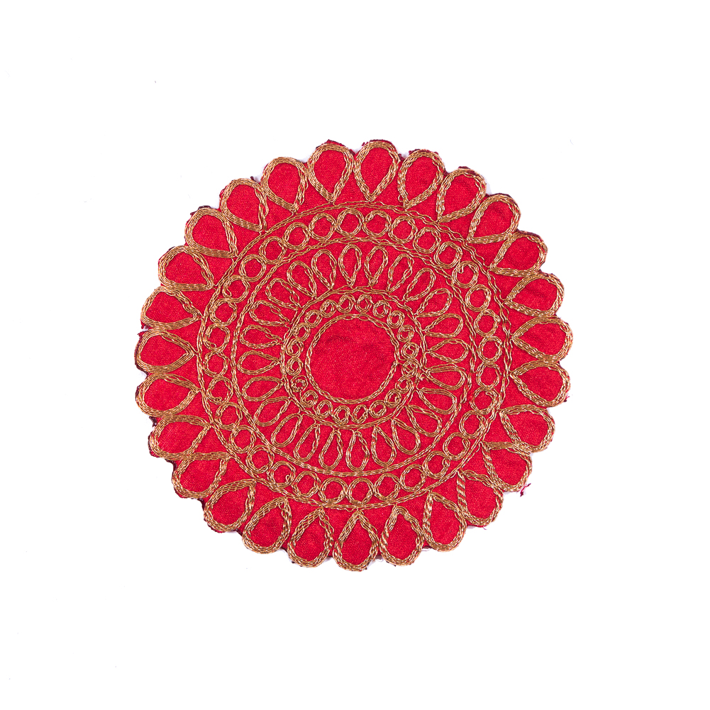 Red Patch with Gold Lurex – 4.25″ Red Patch with Gold Lurex – 4.25″