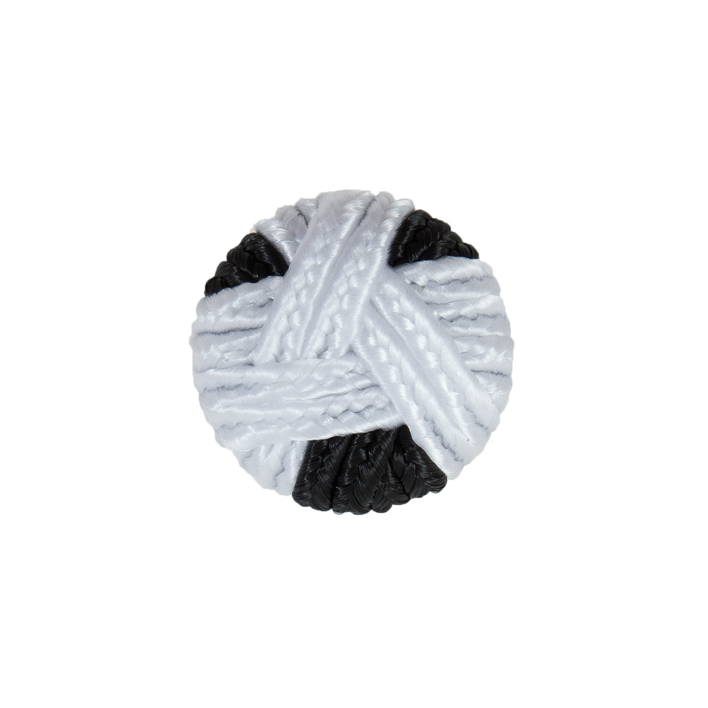 Black & White Fabric Covered Button with Fancy Face – 30L/19mm Black & White Fabric Covered Button with Fancy Face – 30L/19mm