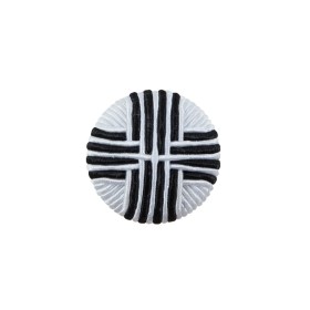 Black & White Fabric Covered Button with Fancy Face – 32L/20mm Black & White Fabric Covered Button with Fancy Face – 32L/20mm