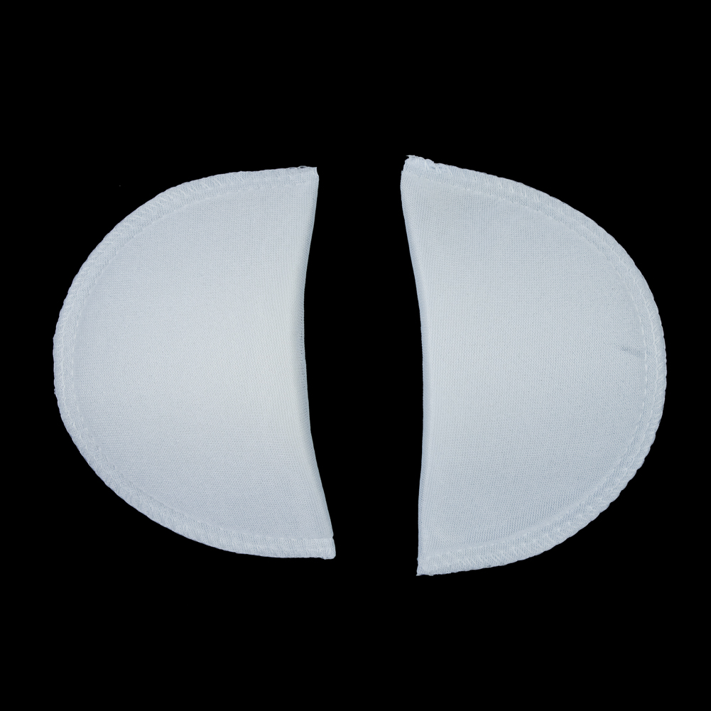 Foam Shoulder Pads Covered with White Polyester - 5.5" x 3.25" x .5"
