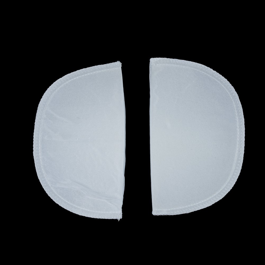 Foam Shoulder Pads Covered with White Polyester - 7" x 4.5" x .5"