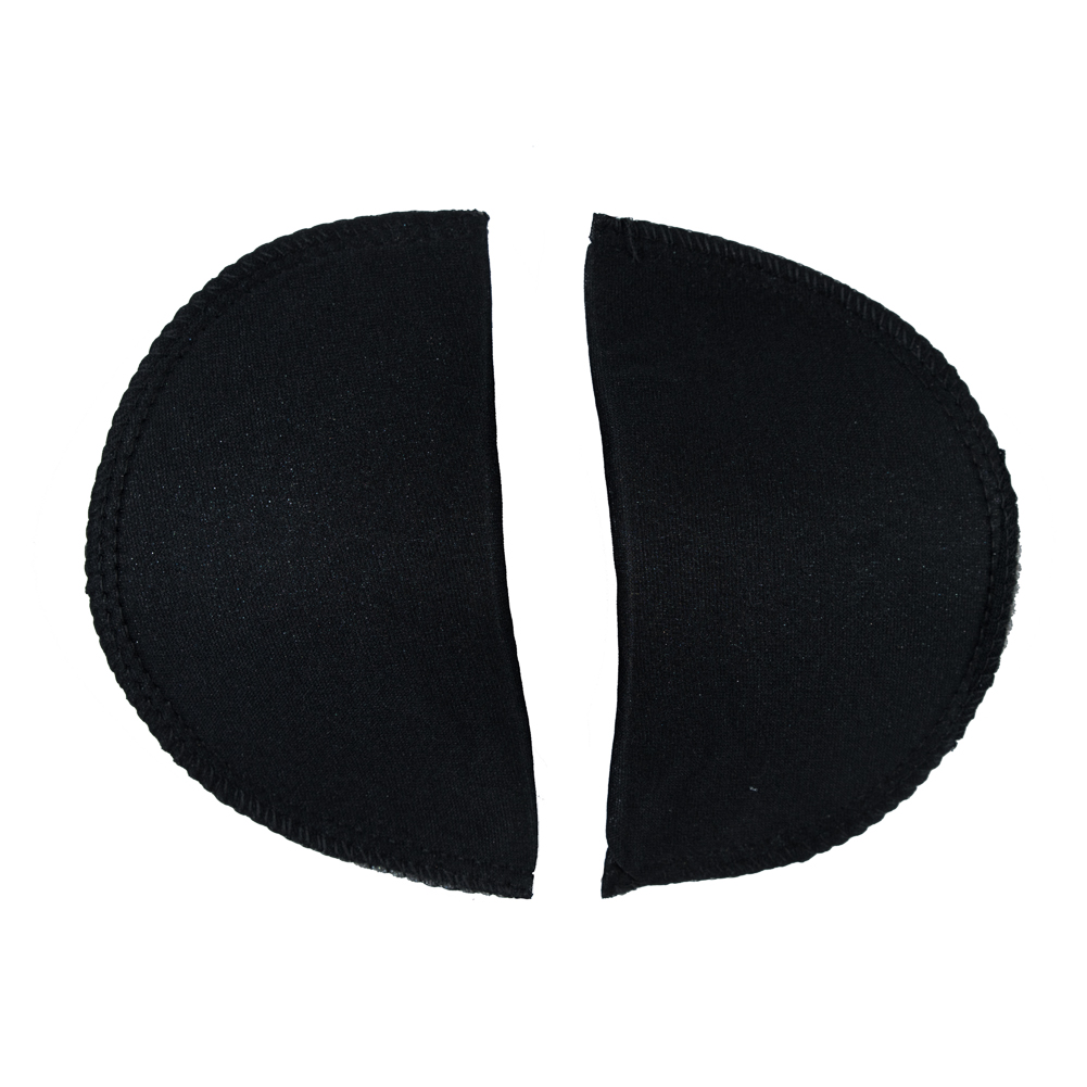 Foam Shoulder Pads Covered with Black Polyester - 6" x 3.5" x .5"