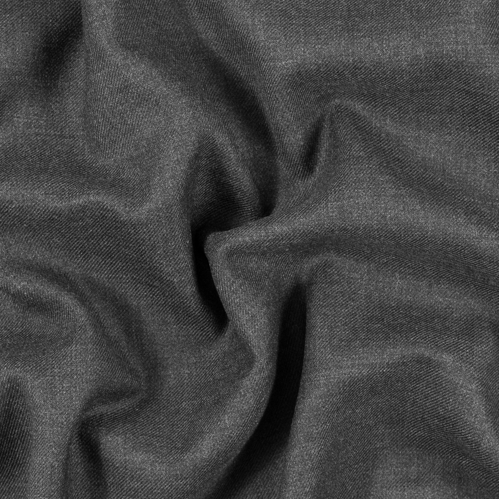 Italian Dark Gray Wool Twill Italian Dark Gray Wool Twill