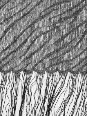 Black and Metallic Silver Fringe Panel Black and Metallic Silver Fringe Panel
