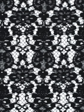 Black Floral Cotton and Polyester Lace Black Floral Cotton and Polyester Lace