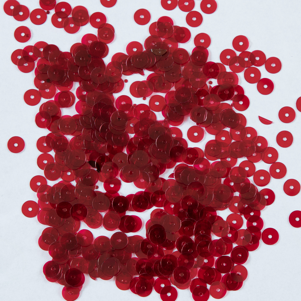 Bag of Red Transparent Bright Loose Sequins – 6mm Bag of Red Transparent Bright Loose Sequins – 6mm