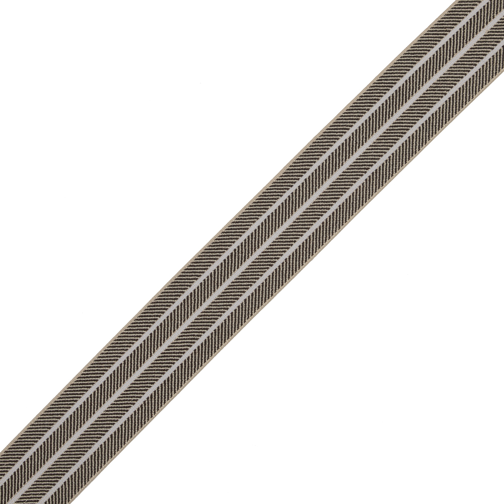 Italian Beige and Brown Herringbone Elastic – 1.5″ Italian Beige and Brown Herringbone Elastic – 1.5″