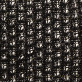 Black and Metallic Gold Blended Wool Crochet Lace Black and Metallic Gold Blended Wool Crochet Lace