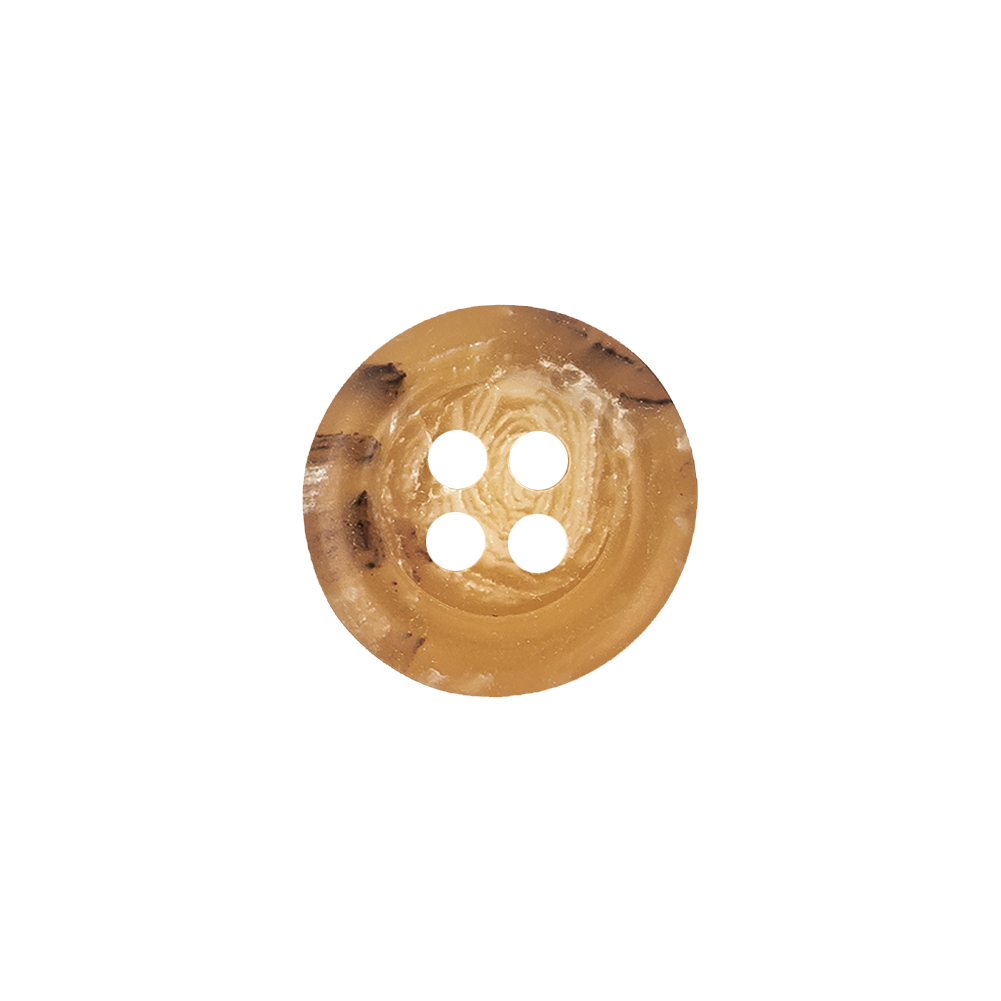 Beige and Brown Swirl 4-Hole Horn Button – 24L/15mm Beige and Brown Swirl 4-Hole Horn Button – 24L/15mm