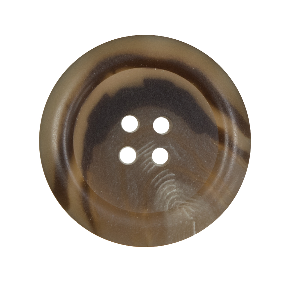 Brown and Beige Plastic 4-Hole Button – 44L/28mm Brown and Beige Plastic 4-Hole Button – 44L/28mm