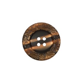 Italian Metallic Bronze Etched 4-Hole Button – 32L/20mm Italian Metallic Bronze Etched 4-Hole Button – 32L/20mm