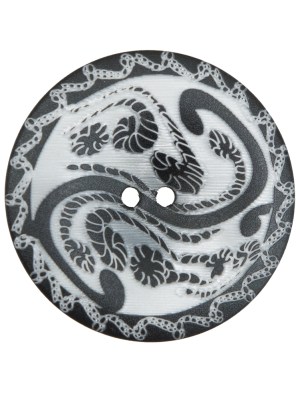 Black and White Swirl Plastic Button – 44L/28mm Black and White Swirl Plastic Button – 44L/28mm