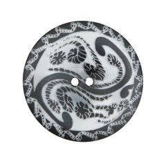 Black and White Swirl Plastic Button – 44L/28mm Black and White Swirl Plastic Button – 44L/28mm