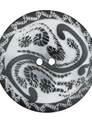 Black and White Swirl Plastic Button – 54L/34mm Black and White Swirl Plastic Button – 54L/34mm