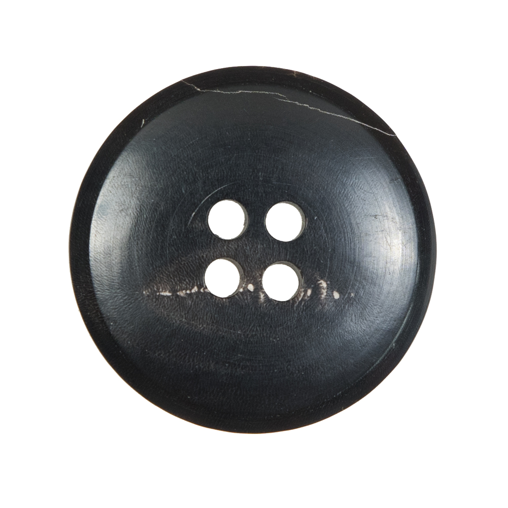 Dark Brown Horn 4-Hole Button – 44L/28mm Dark Brown Horn 4-Hole Button – 44L/28mm