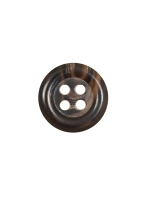 Brown Lipped Plastic 4-Hole Button – 22L/14mm Brown Lipped Plastic 4-Hole Button – 22L/14mm