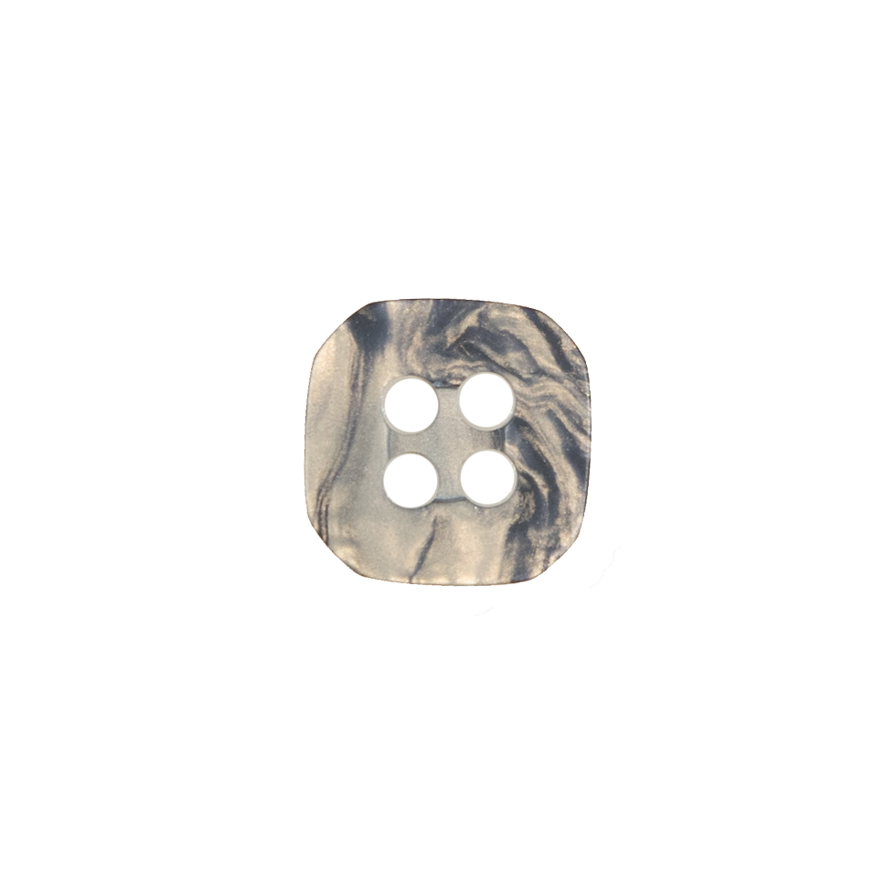 Gray and Beige Square Plastic 4-Hole Button – 20L/12.5mm Gray and Beige Square Plastic 4-Hole Button – 20L/12.5mm