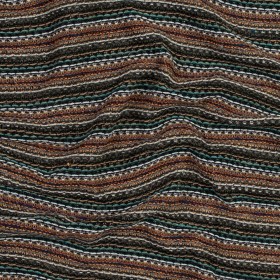 Italian Olive and Orange Striped Wool Knit Italian Olive and Orange Striped Wool Knit