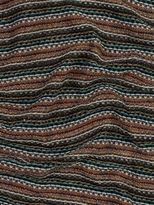 Italian Olive and Orange Striped Wool Knit Italian Olive and Orange Striped Wool Knit