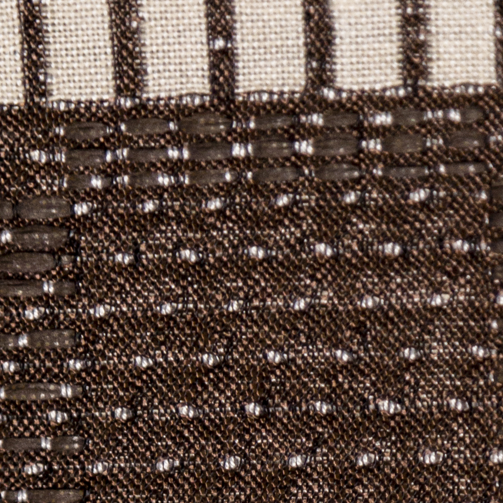 Brown and Ivory Geometric Woven Panel
