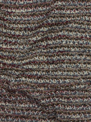 Italian Beige, Red and Slate Chunky Wool Knit Italian Beige, Red and Slate Chunky Wool Knit