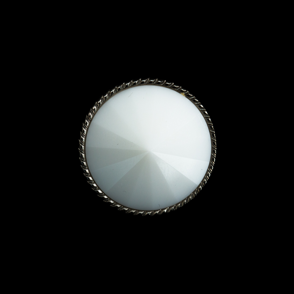 Italian White and Silver Shank Back Button – 32L/20mm Italian White and Silver Shank Back Button – 32L/20mm