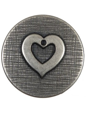 Silver Metal Heart Shank Back Button – 44L/28mm Silver Metal Heart Shank Back Button – 44L/28mm