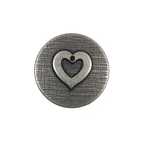 Silver Metal Heart Shank Back Button – 36L/23mm Silver Metal Heart Shank Back Button – 36L/23mm